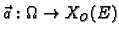 $ \vec{a}:\Omega \rightarrow
X_O(E)$