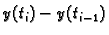 $ y(t_i)-y(t_{i-1})$