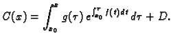 $\displaystyle C(x)=\int _{x_0}^x g(\tau )\,e^{\int _{x_0}^{\tau }f(t)\,dt}\,d\tau
+D.$