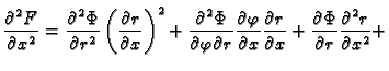 $\displaystyle \frac{\partial^2 F}{\partial x^2}=
\frac{\partial^2\Phi}{\partial...
...{\partial x}+
\frac{\partial \Phi}{\partial r}\frac{\partial^2r}{\partial x^2}+$