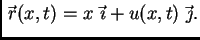 $\displaystyle \vec{\,r}(x,t) = x\,\vec{\,\imath}+
u(x,t)\,\vec{\,\jmath}.$