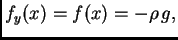 $ f_y(x)=f(x)=-\rho\,g,$