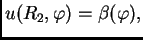 $\displaystyle u(R_2,\varphi) = \beta(\varphi),$