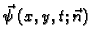 $ \vec{\psi}\,(x,y,t;\vec{n})$