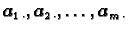 $ \boldsymbol{a}_{1\,\cdot}, \boldsymbol{a}_{2\,\cdot}, \ldots, \boldsymbol{a}_{m\,\cdot}$
